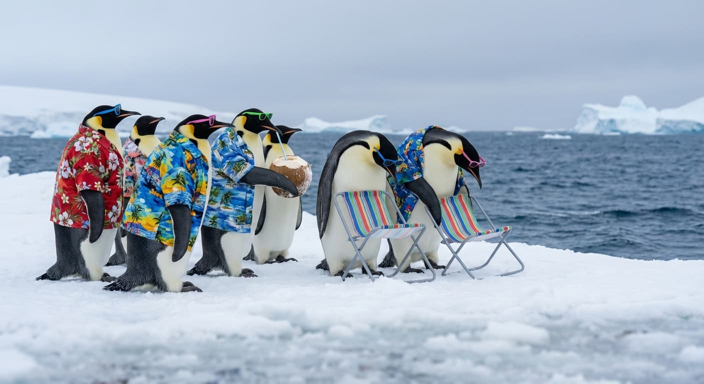 Antarctic Emperor Penguins Launch Bid for Luxury Beach Resort