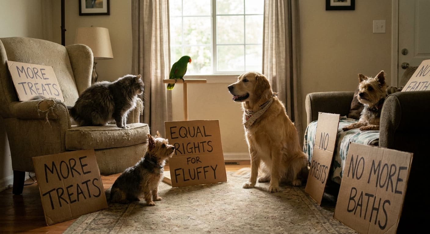 Breaking: Nation's Pets Form Union, Demand Equal Rights to Vote on Snack Flavors and Nap Times