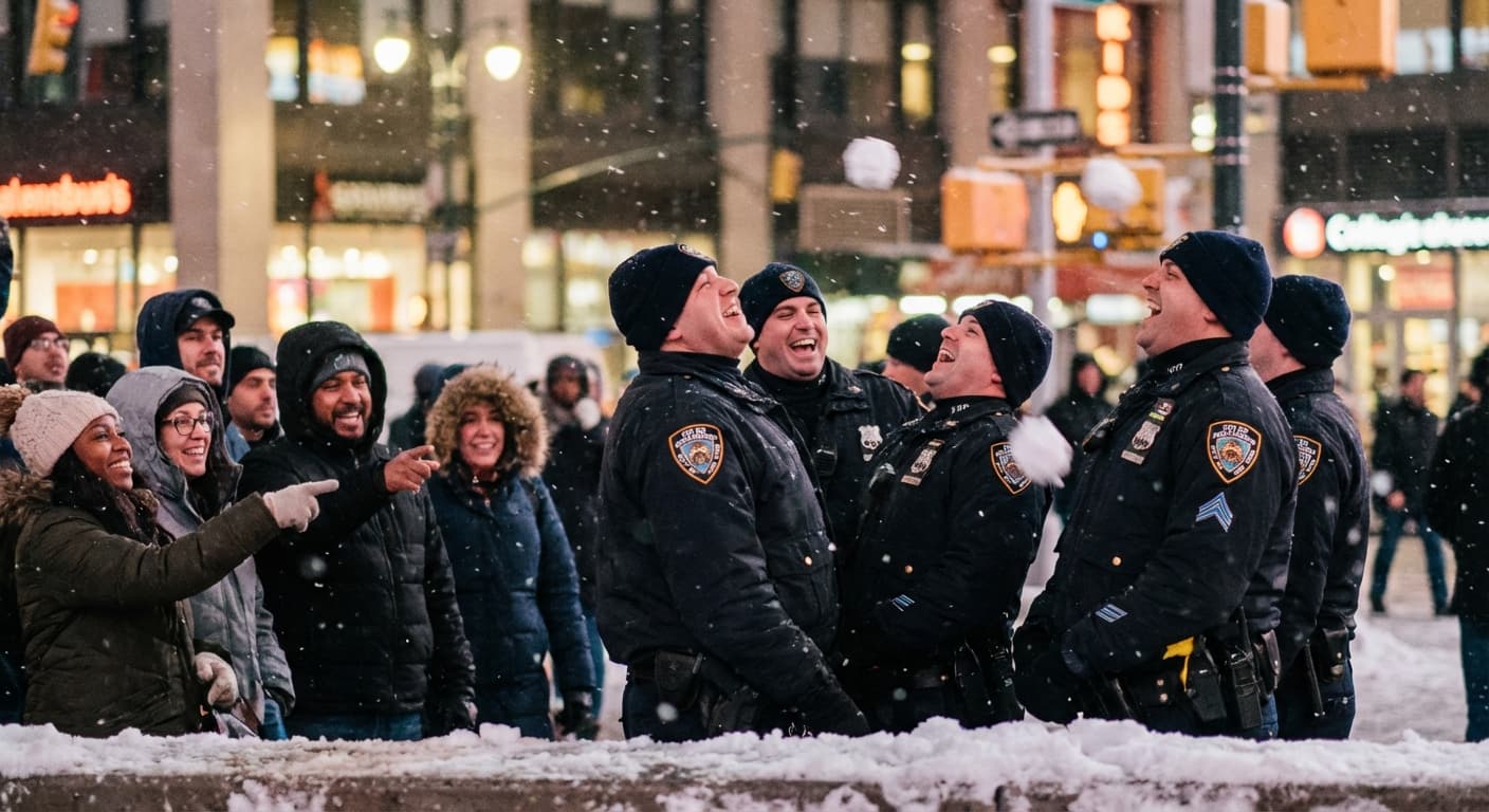 Breaking: Snowball Fights Now Leading Cause of Spontaneous Dance Parties Amongst NYPD