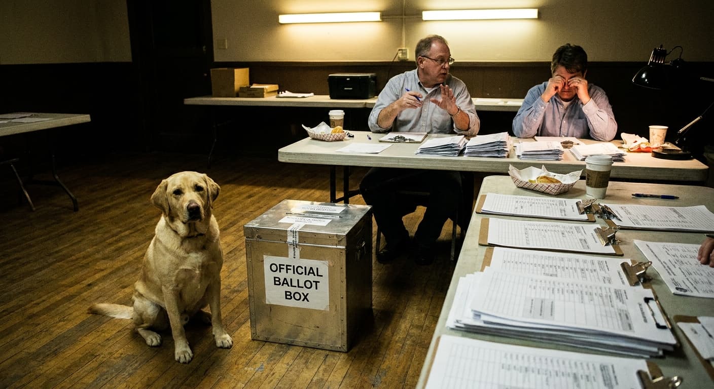Dog’s Paw Print Casts Decisive Vote in Late-Night Primary Election Drama