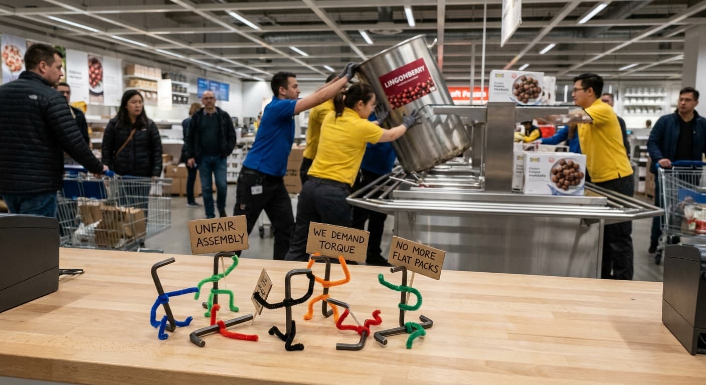 IKEA's Unhinged Shift: Allen Wrenches Demand Wages, Meatballs Go 'Berry' Mad