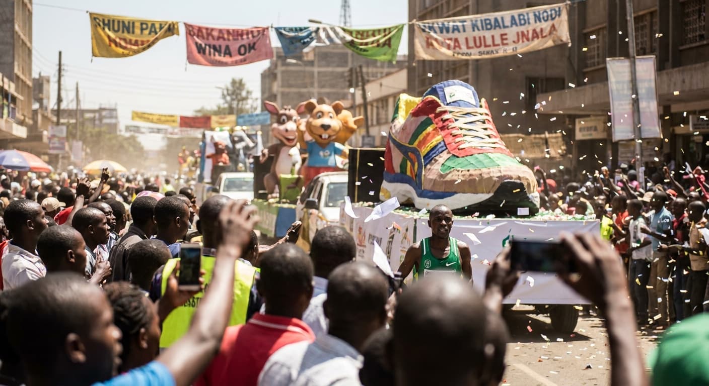 Kenyan Town Celebrates Marathon Win with Parade That Outpaces Marathon Itself