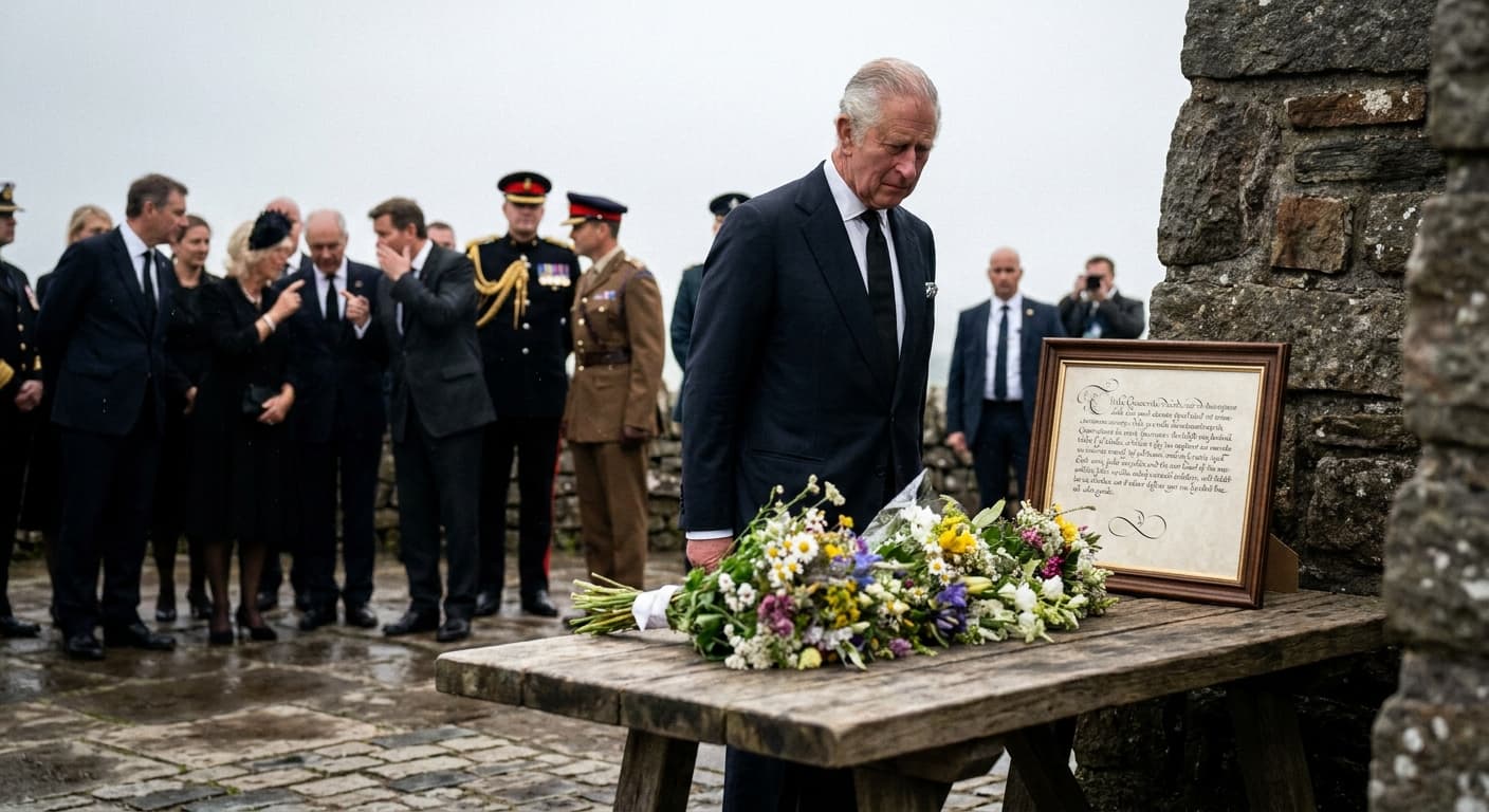 King Charles Expresses Deepest Sympathies with Unreadable Note