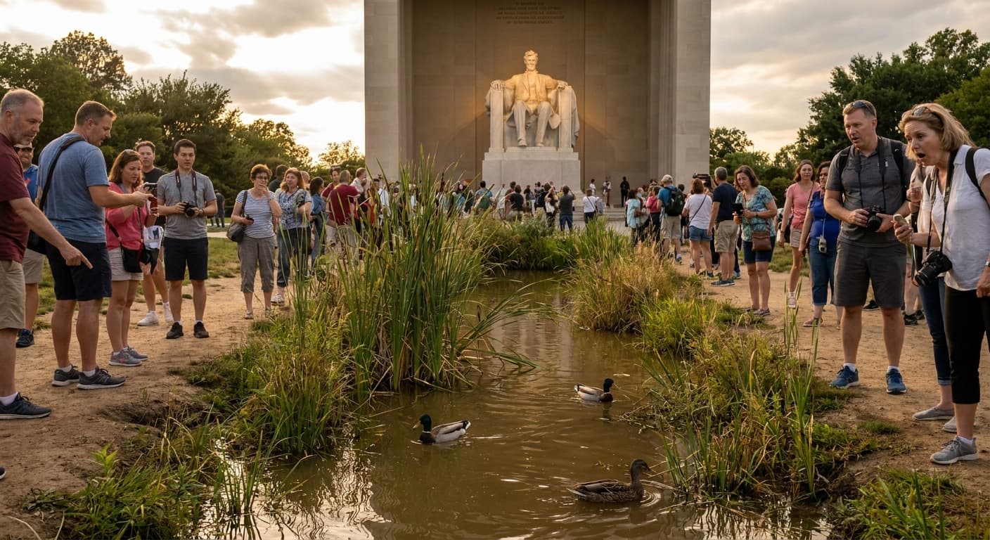 Lincoln Memorial Reflecting Pool Now Eco-Friendly Swamp