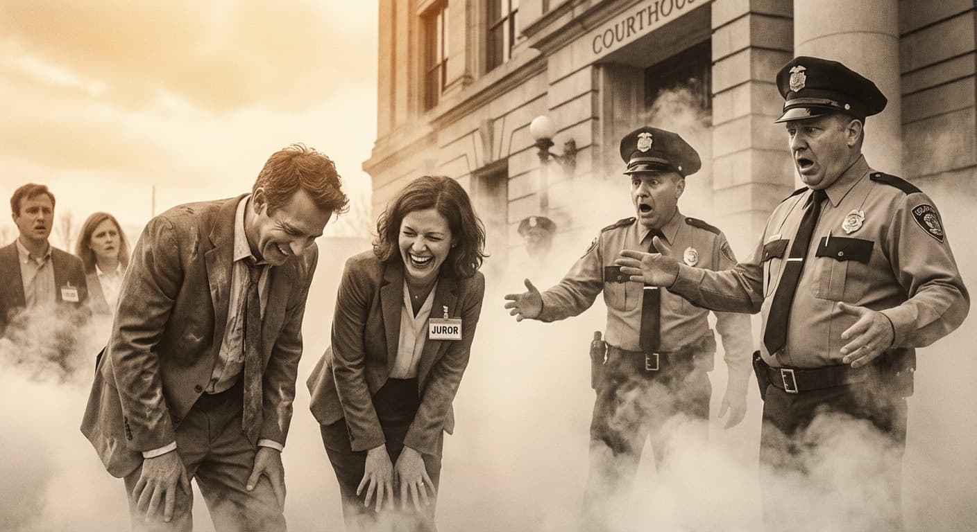 Local Juror and Defendant Form Unlikely Alliance in Courthouse Parking Lot