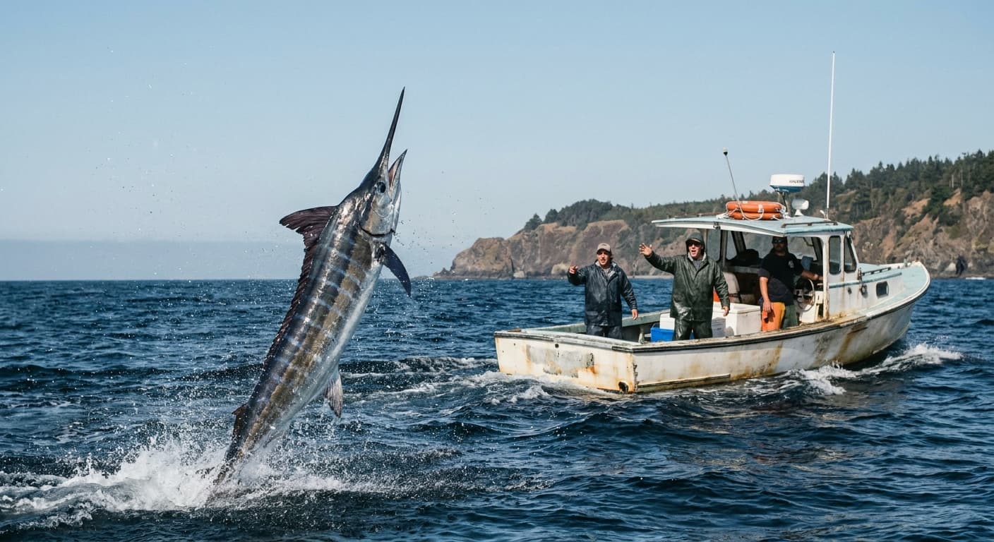 Marlin Drags Angler Into Depths, Marine Officials Deem It Self-Defense