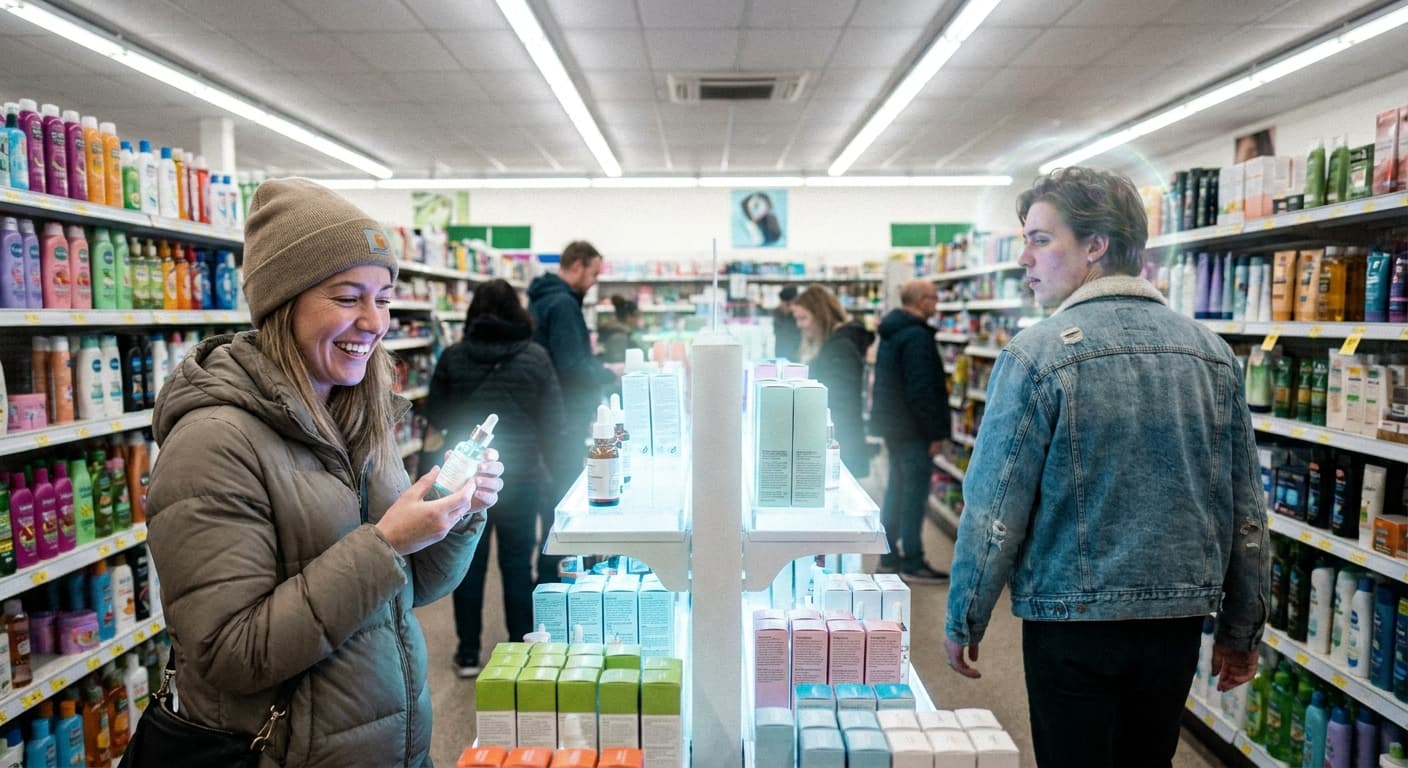 MegaMart Unveils Sentient Beauty Aisle: Shopper Emerges Transformed