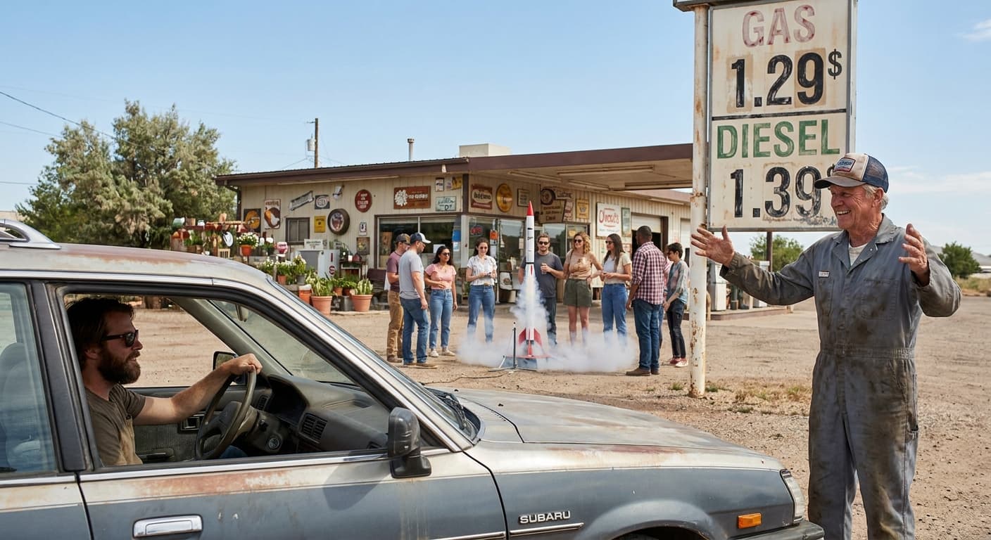 Oil Prices Plunge, Yet Local Gas Station Sign Embraces Selective Reality
