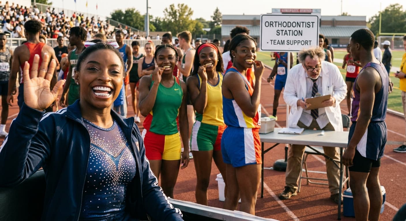 Olympic Gymnast Sparks Gold Rush with Diamond Grills, Launching Dental Bling Frenzy