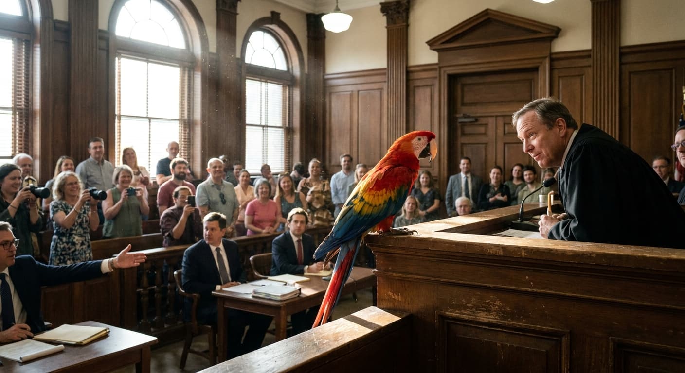 Parrot Takes the Stand: Courtroom Not Convinced But Definitely Entertained