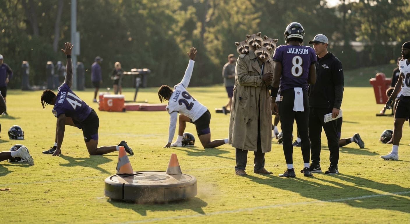 Ravens Pin 2026 Hopes on Innovative Coaching Duo: A Roomba and Three Raccoons in a Trench Coat