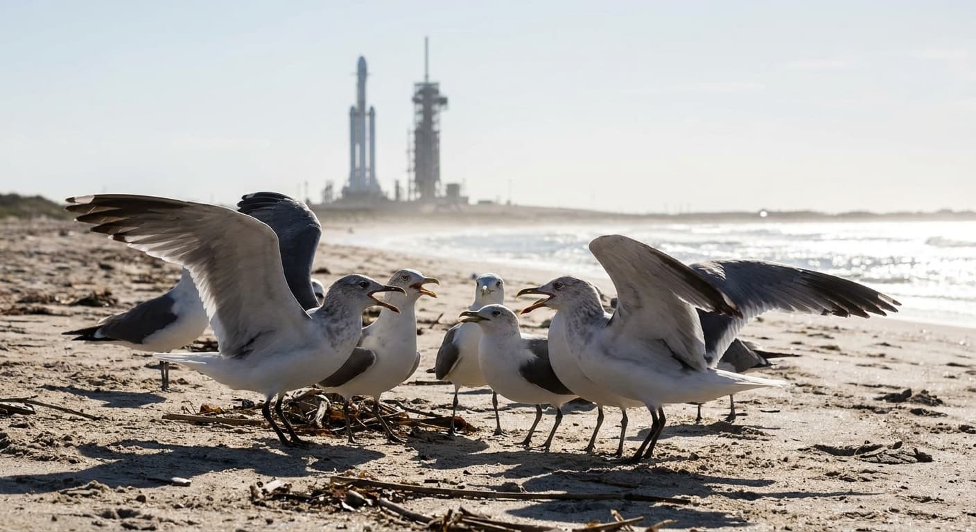 Seagulls File Formal Complaint: SpaceX Rockets Disturb Afternoon Nap Regimen