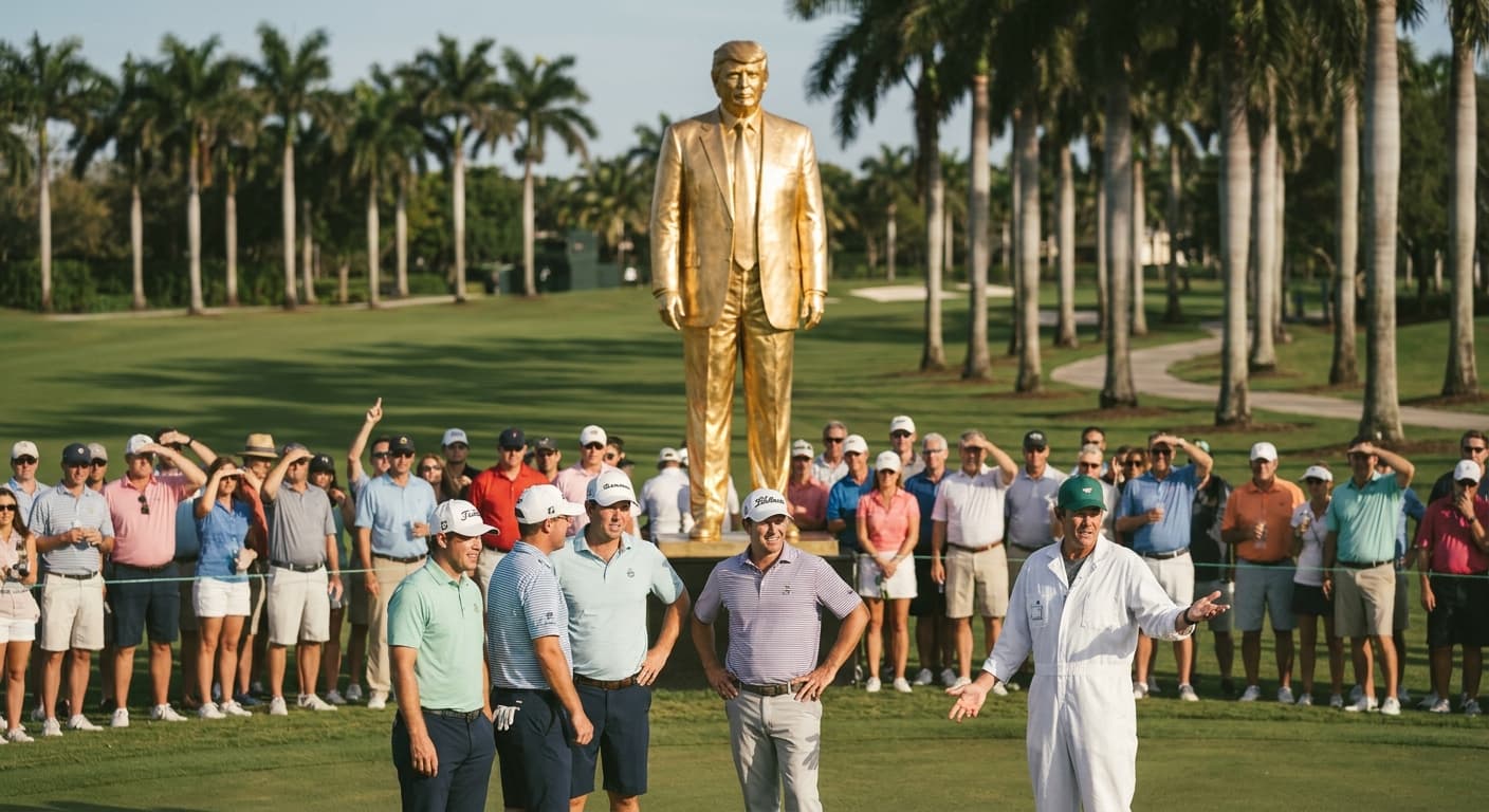 Unveiling of 22-Foot Solid Gold Trump Statue at Doral Raises Concerns Among Engineers, Caddies