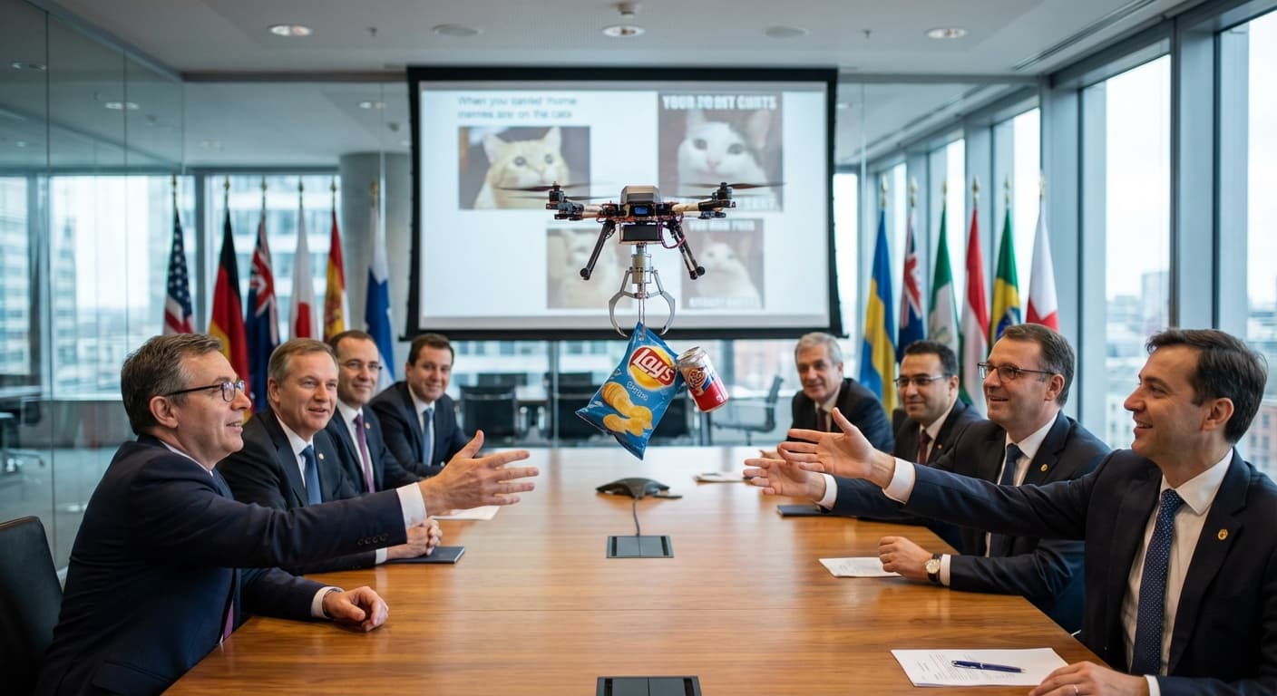 U.S. Peace Talks Interrupted by Russia's 'Peace Drones' — Ready to Deliver Snacks and Memes